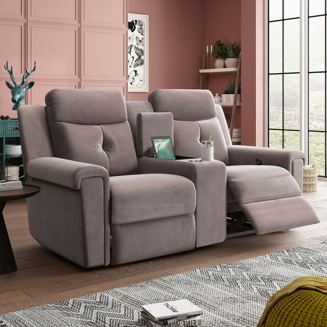 fabric loveseat recliner