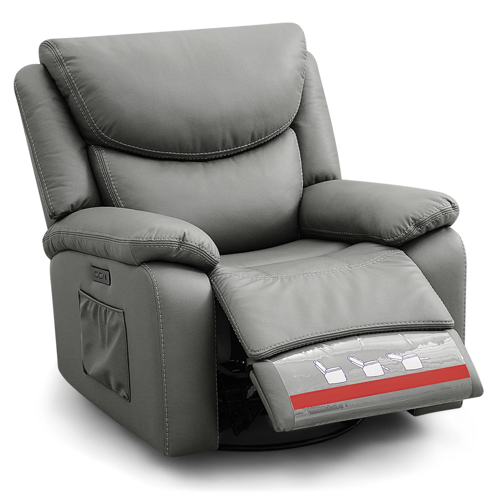 grey leather recliner