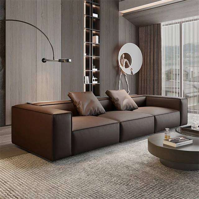 colour scheme for living room  with dark brown sofa