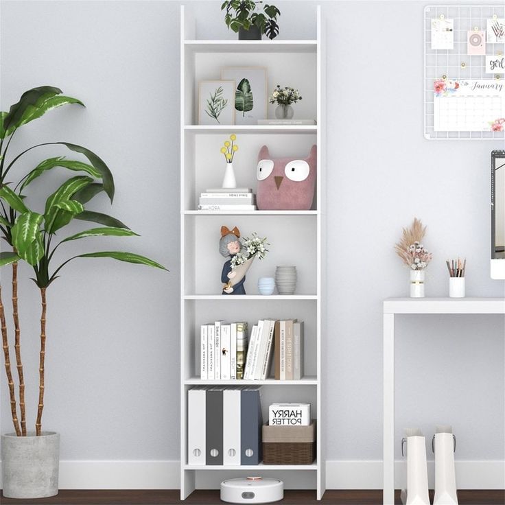 modern narrow shelves bookcase