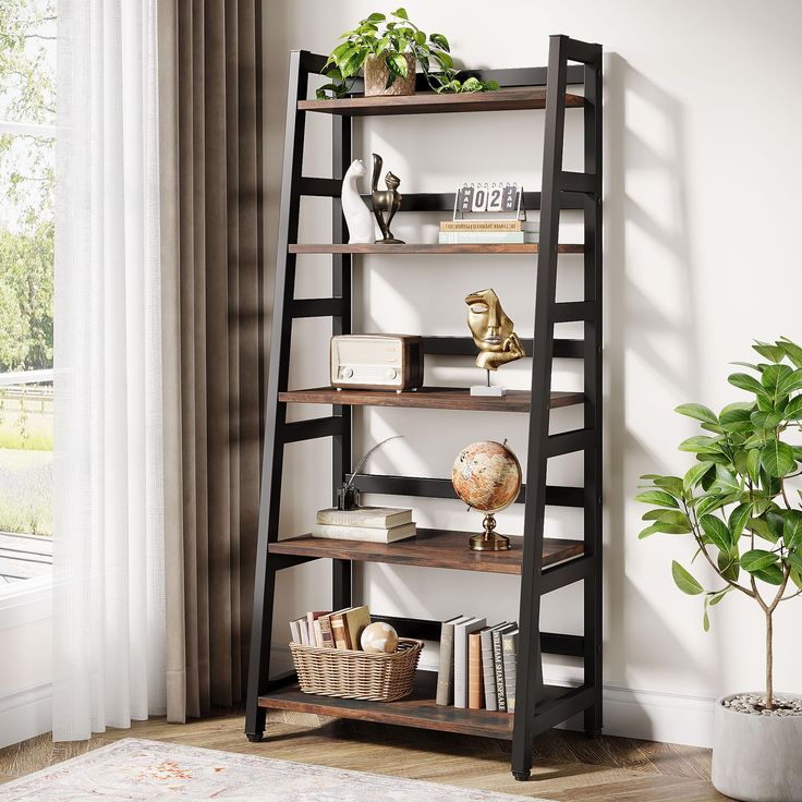 stylish leaning bookcase