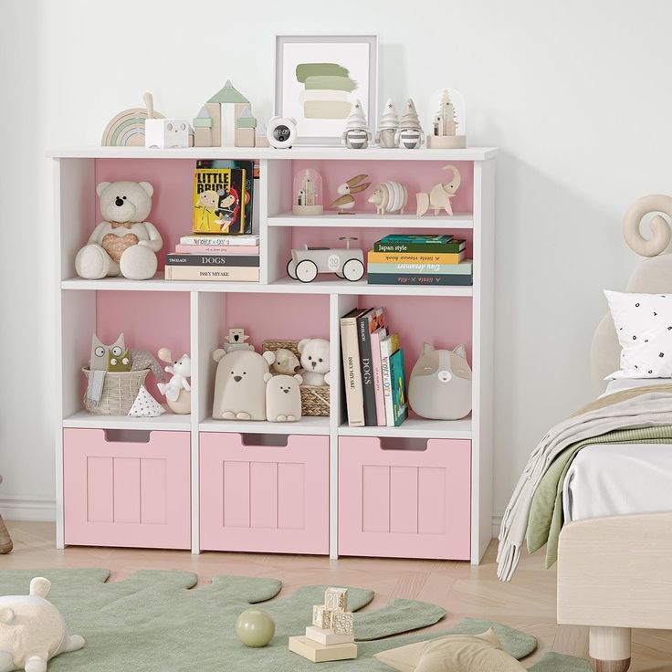 kids bookcase with storage