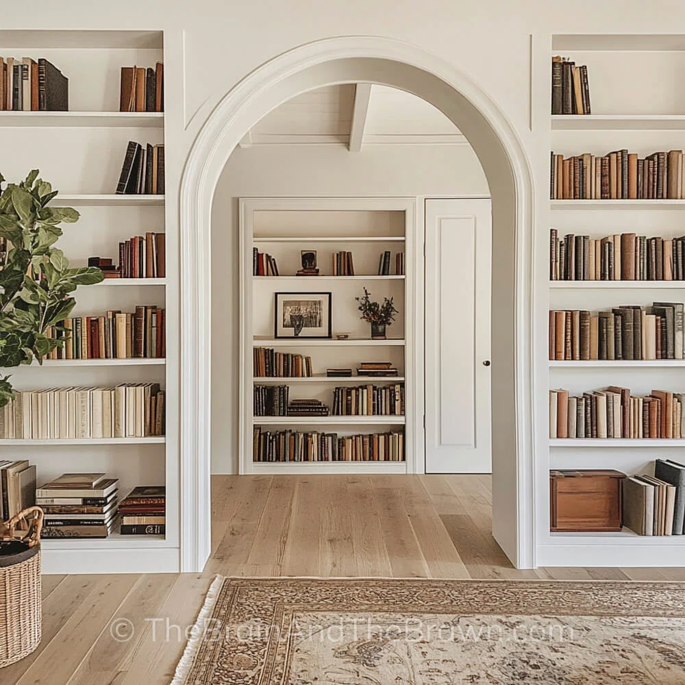 floor to ceiling bookcase around window